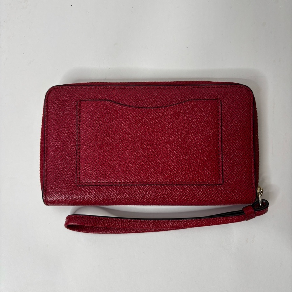 Coach Long Zip Around Wallet Women's Red - Picture 3 of 9